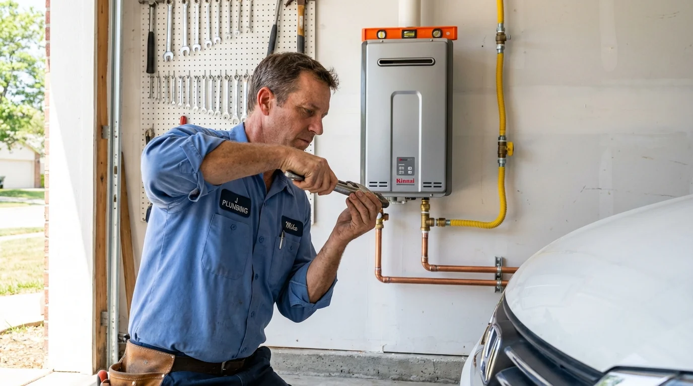 Tankless water heater installation by a Johns Plumbing LLC plumber in Kenwood